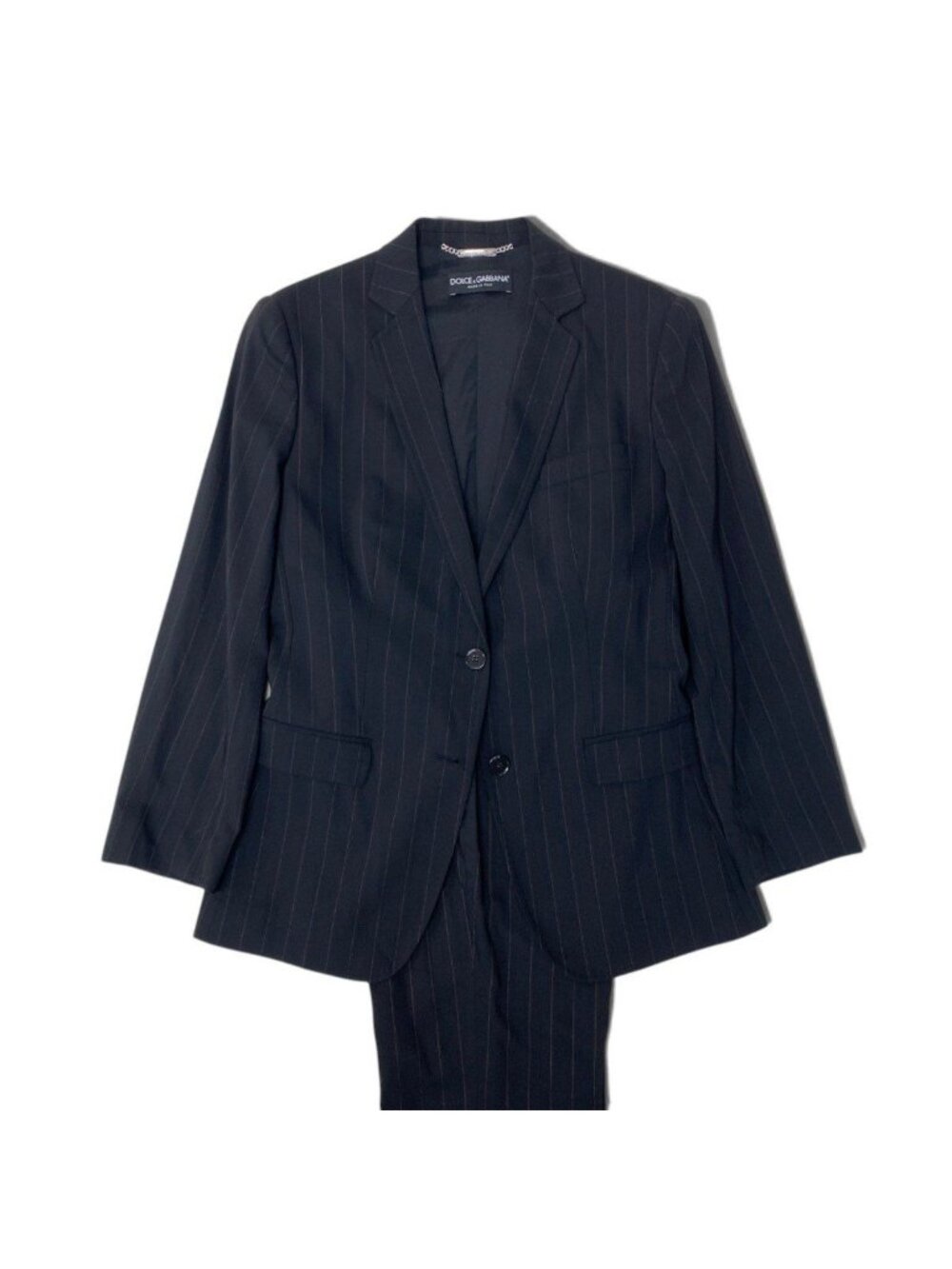 Dolce & Gabbana Suit Set Tailored Jacket Trousers Stripe Black 42